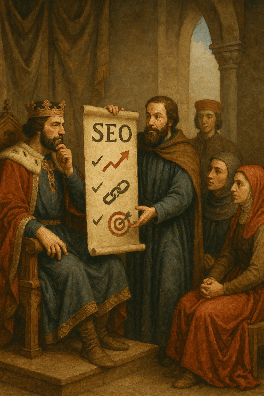 20250514_2245_SEO im Mittelalter_simple_compose_01jv88m4gaergbhz5z6r10y8e0 Keywordkönig